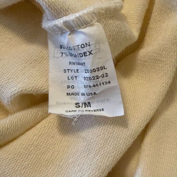 Ivory Cotton French Terry Knit Boxy, Oversized 3/4 Sleeve Jacket Sz S/M - Picture 5 of 11